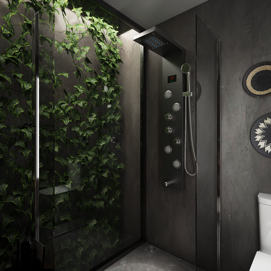 Hydrobliss - Signature Rainfall Showerspa™ Matte Black Shower Faucets &amp; Systems