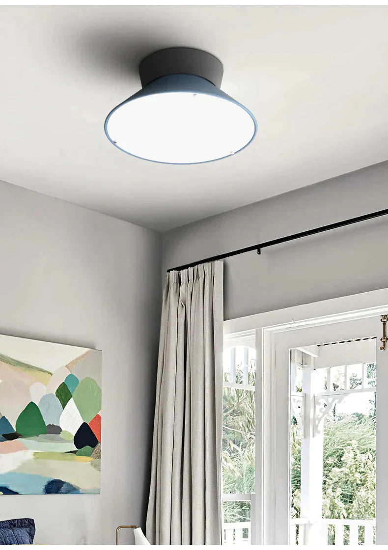 Simple Modern Living Room Light Bar Bedroom Study Color Macarone Ceiling Blue / Dia40Cm White Light