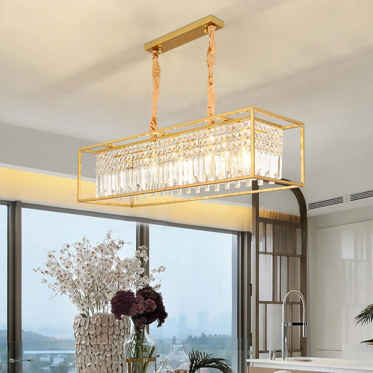 Modern Crystal Chandelier Black /Gold Haning Lamp For Dining Room Luxury Home Decor Kitchen Island