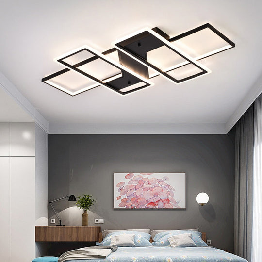 Modern Rectangular Led Chandeliers For Living Room Home Decor Ceiling Light