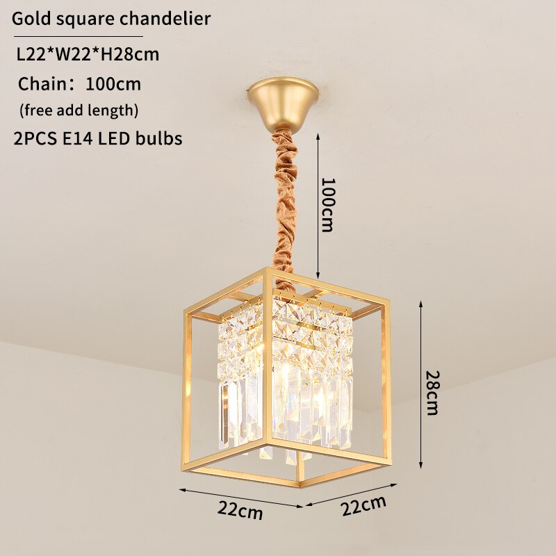 Modern Crystal Chandelier Black /Gold Haning Lamp For Dining Room Luxury Home Decor Kitchen Island