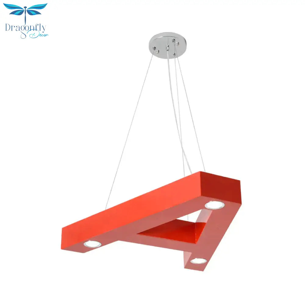 A/B/C - Shape Acrylic Ceiling Hang Fixture Macaroon Red/Yellow/Green Led Chandelier Light For Baby