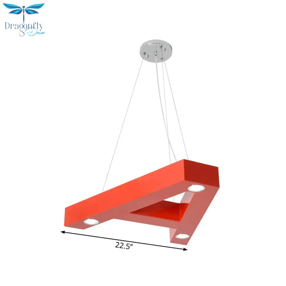 A/B/C - Shape Acrylic Ceiling Hang Fixture Macaroon Red/Yellow/Green Led Chandelier Light For Baby