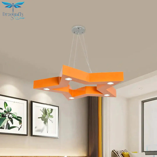 Acrylic Five - Pointed Star Led Ceiling Chandelier Macaroon Yellow/Blue/Green Suspension Pendant