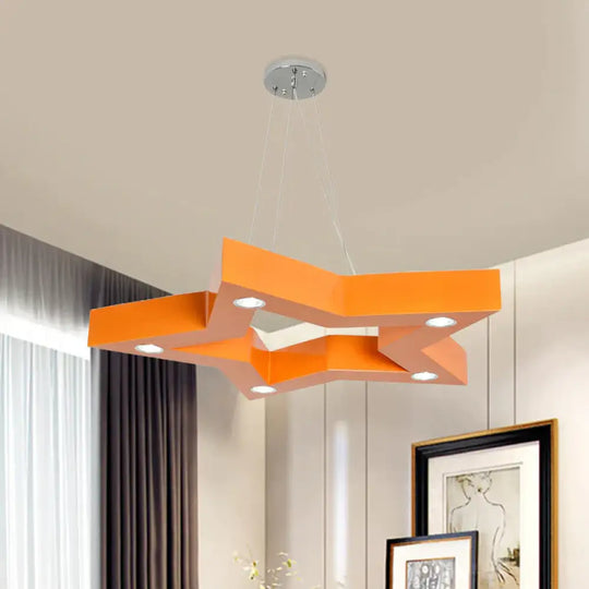 Acrylic Five - Pointed Star Led Ceiling Chandelier Macaroon Yellow/Blue/Green Suspension Pendant