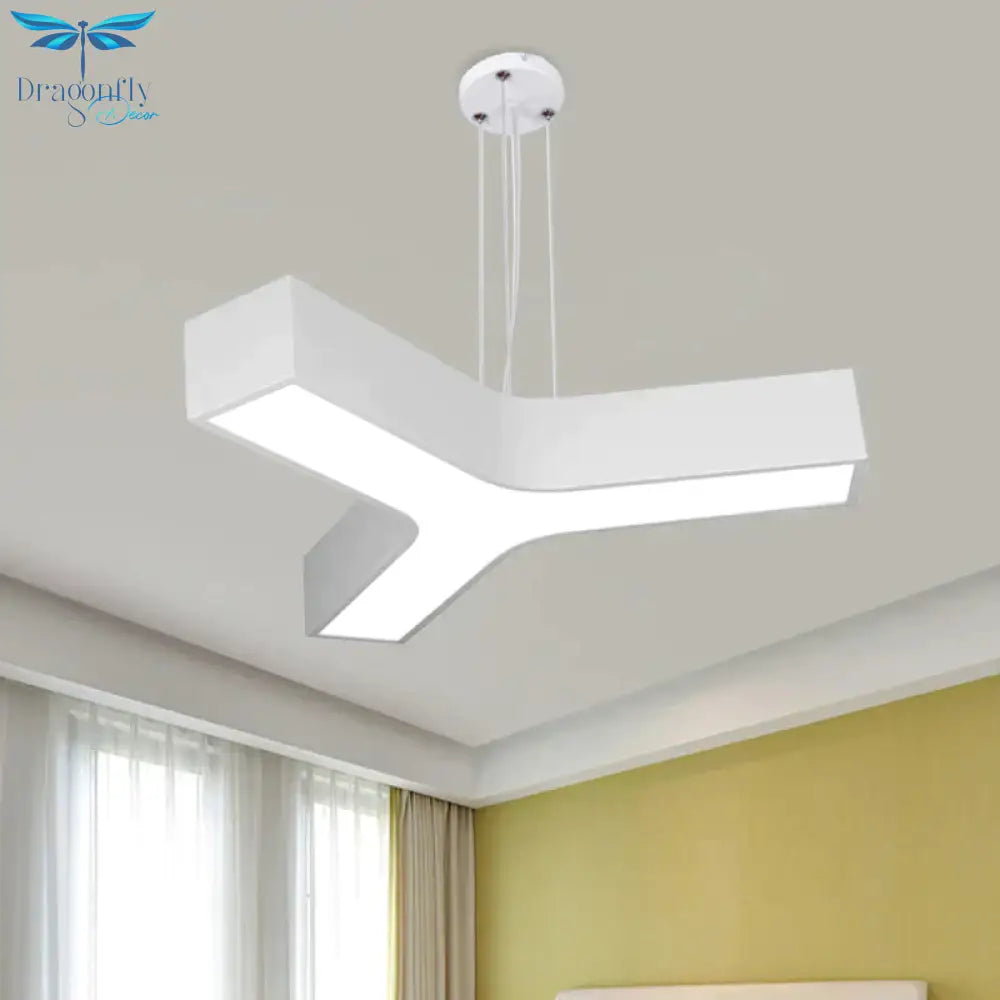Acrylic Y - Shape Chandelier Lighting Creative White/Yellow/Blue Led Suspension Pendant For