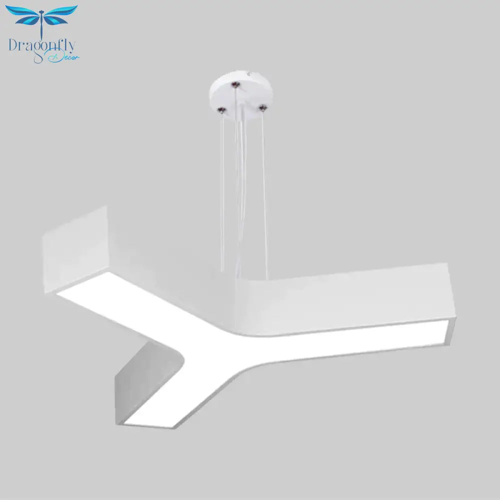 Acrylic Y - Shape Chandelier Lighting Creative White/Yellow/Blue Led Suspension Pendant For