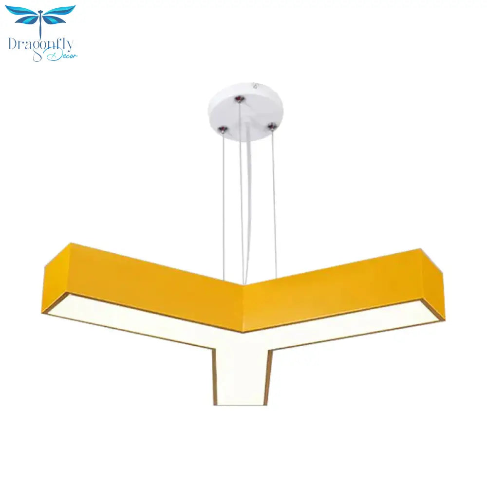 Acrylic Y - Shape Chandelier Lighting Creative White/Yellow/Blue Led Suspension Pendant For