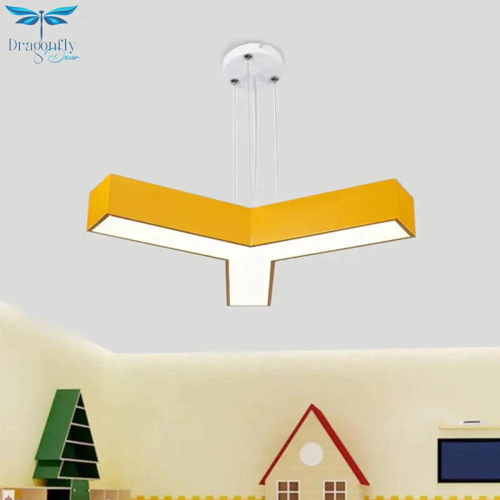 Acrylic Y - Shape Chandelier Lighting Creative White/Yellow/Blue Led Suspension Pendant For