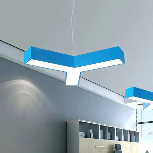 Acrylic Y - Shape Chandelier Lighting Creative White/Yellow/Blue Led Suspension Pendant For