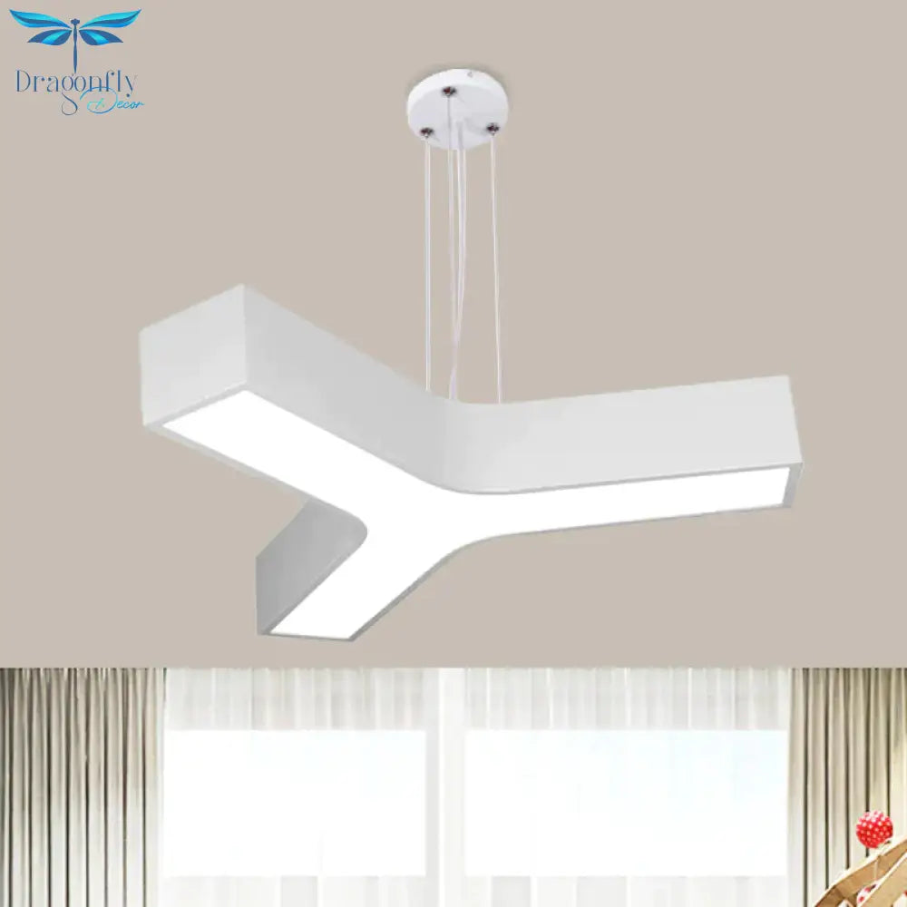 Acrylic Y - Shape Chandelier Lighting Creative White/Yellow/Blue Led Suspension Pendant For