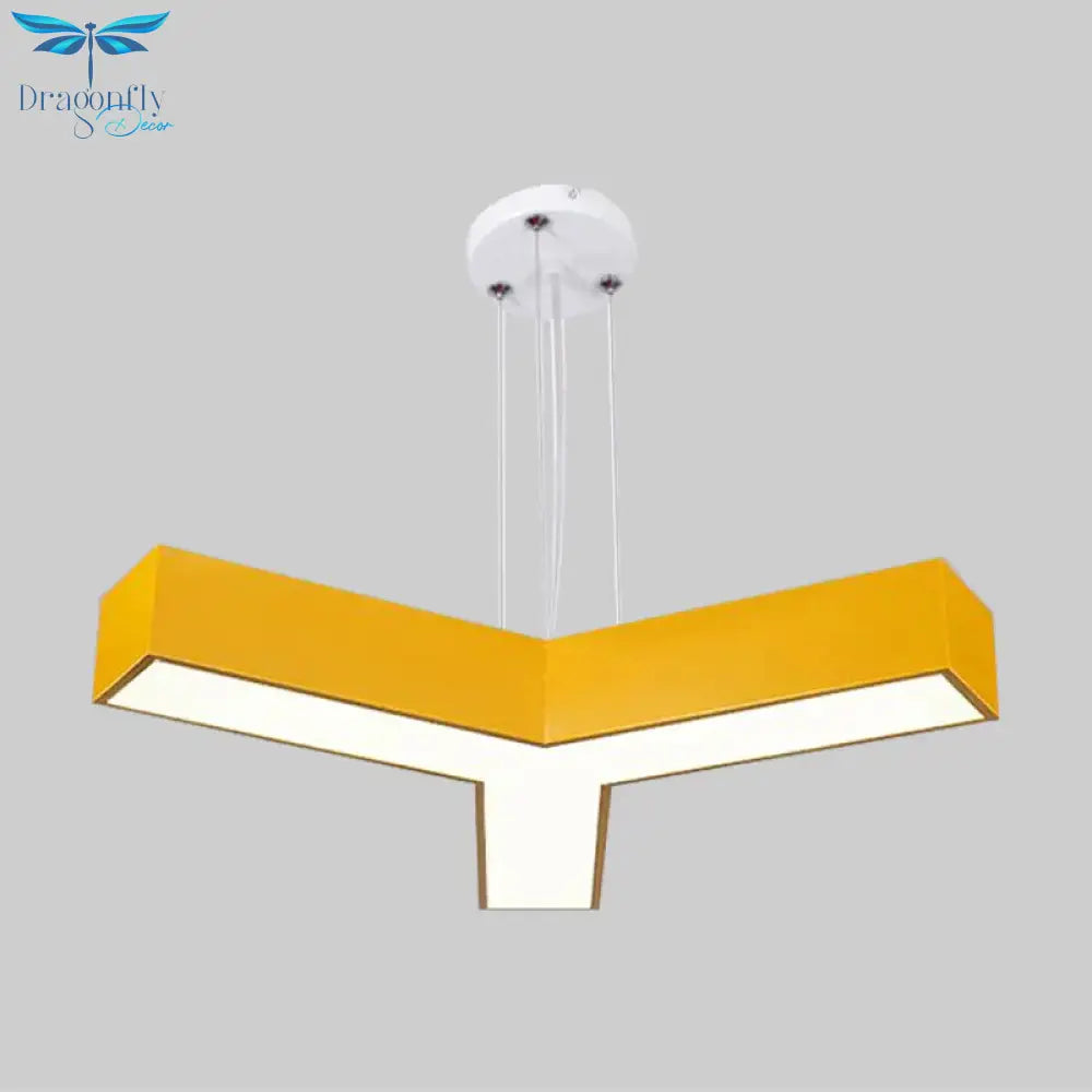 Acrylic Y - Shape Chandelier Lighting Creative White/Yellow/Blue Led Suspension Pendant For