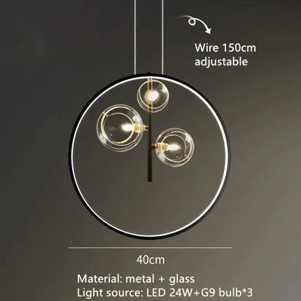 Aisha - Led Glass Chandelier 4 Lights / Warm White Chandelier