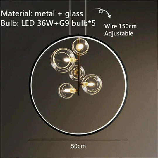 Aisha - Led Glass Chandelier 6 Lights / Warm White Chandelier
