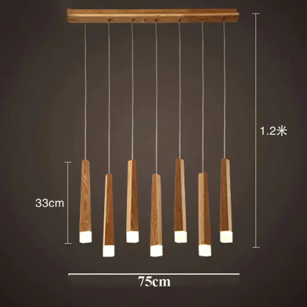 Amani - Nordic Minimalist Wood Art Pendant Lamp 7 Heads / White