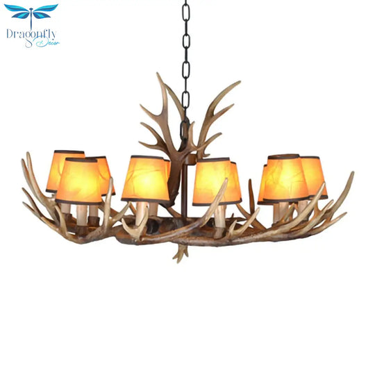 American Country Retro Style Antler 2 Tier Chandelier Lamp