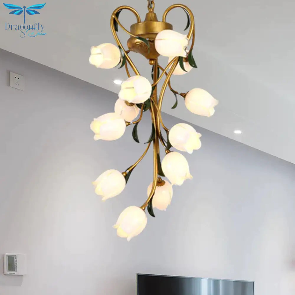 American Garden Brass Blossom Living Room 12 Bulbs Led Pendant Lighting Fixture