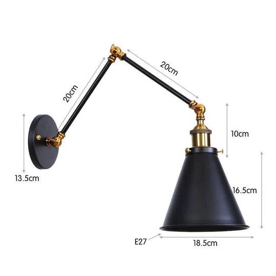 Antique Adjustable Wall Lamp Sconce Black Copper D2 / Led Bulb