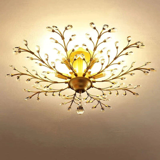Arlyn - Nordic Vintage Candle Tree Of Life Crystal Chandelier