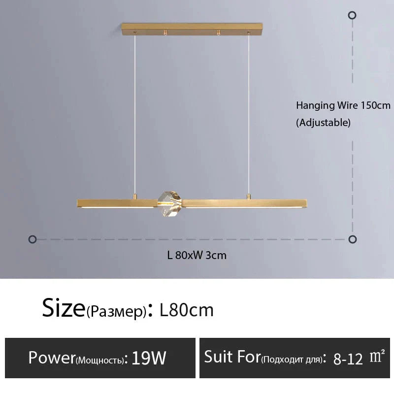 Ashburn - Designer Modern Minimalist Luxury Bar Pendant Light B - L80Cm - Gold / Dimmable With