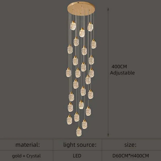 Astrea - Modern Led Crystal Chandelier 25 Lights / Cool Light