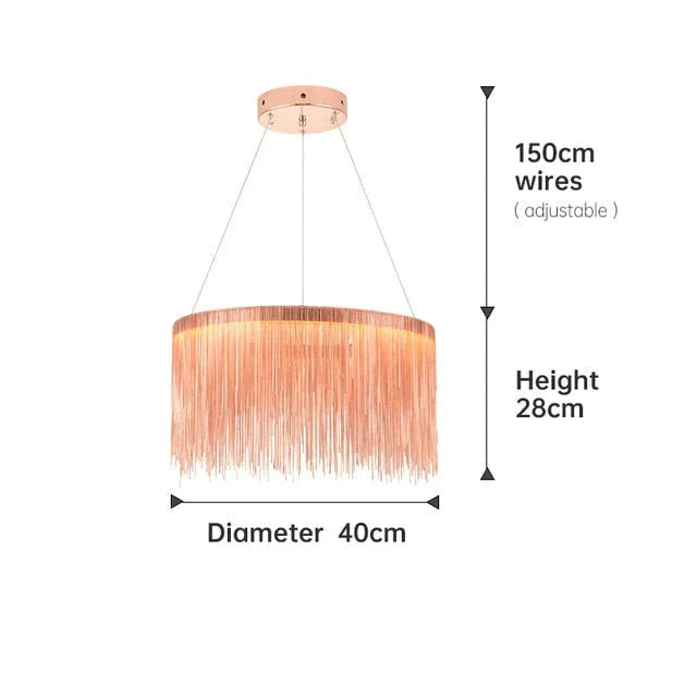 Aurora - Rectangle Led Chandelier Rose Gold Dia40Cm / Three Color Change