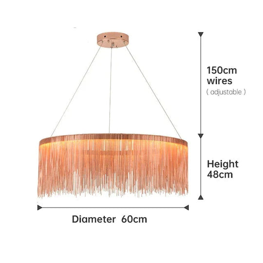 Aurora - Rectangle Led Chandelier Rose Gold Dia60Cm / Three Color Change