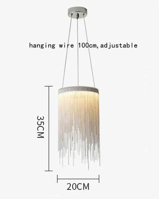 Aurora - Rectangle Led Chandelier Silver Dia20Cm / Three Color Change