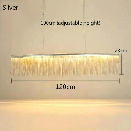 Aurora - Rectangle Led Chandelier Silver L120Cm / Three Color Change