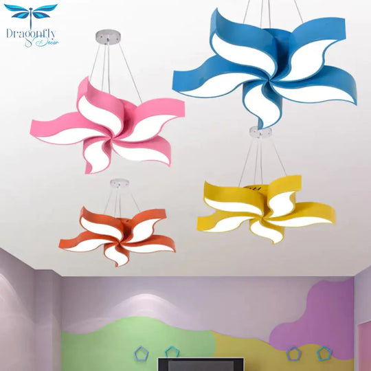 Bauhinia - Like Chandelier Light Macaroon Acrylic Led Yellow Suspension Lighting Fixture