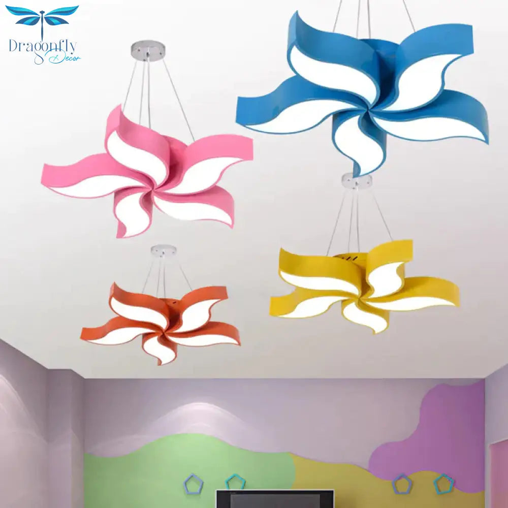Bauhinia - Like Chandelier Light Macaroon Acrylic Led Yellow Suspension Lighting Fixture