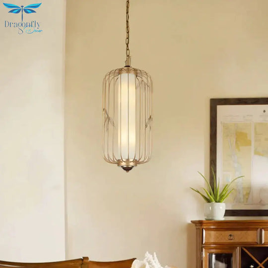 Birdcage Dining Room Chandelier Lighting Classic Stylish Metal 2 Lights Gold Hanging Ceiling Light