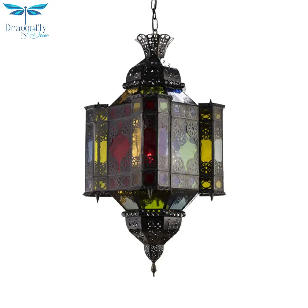 Black 8 - Light Pendant Lighting Arab Style Metal Castle Chandelier Ceiling Lamp For Living Room