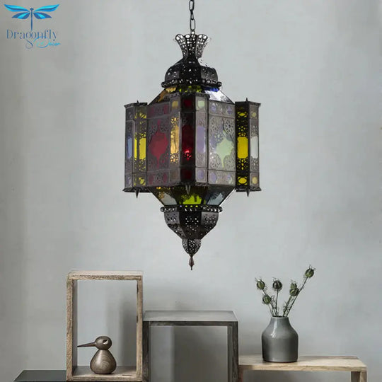 Black 8 - Light Pendant Lighting Arab Style Metal Castle Chandelier Ceiling Lamp For Living Room