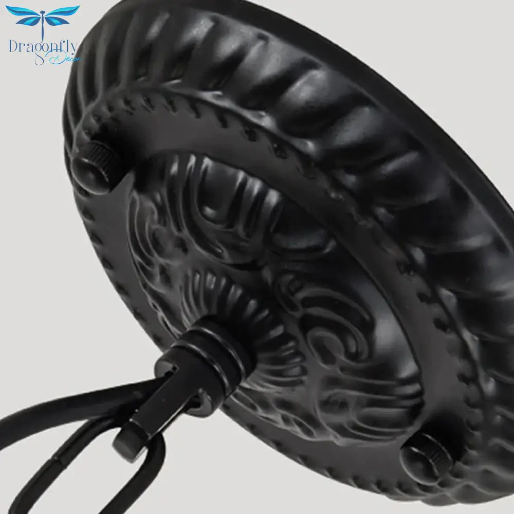 Black Candle Hanging Chandelier Traditionary Metal 3/4/5 Lights Living Room Ceiling Pendant Light