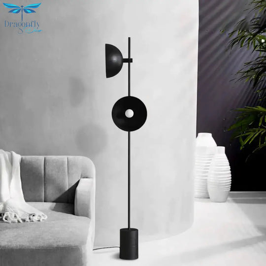 Black Trumpet Floor Light Designer 2 Heads Metal Standing Lamp For Living Room