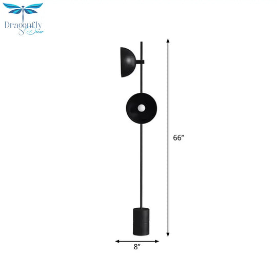 Black Trumpet Floor Light Designer 2 Heads Metal Standing Lamp For Living Room