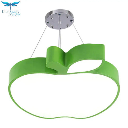 Blue/Yellow/Green Apple Ceiling Pendant Simplicity Led Acrylic Chandelier Lighting For Kids Room