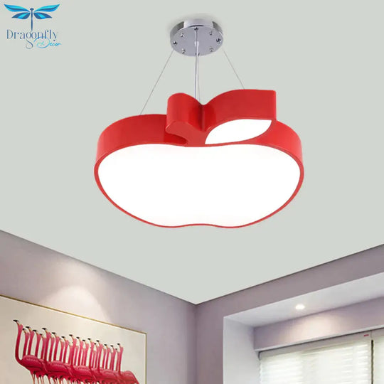 Blue/Yellow/Green Apple Ceiling Pendant Simplicity Led Acrylic Chandelier Lighting For Kids Room