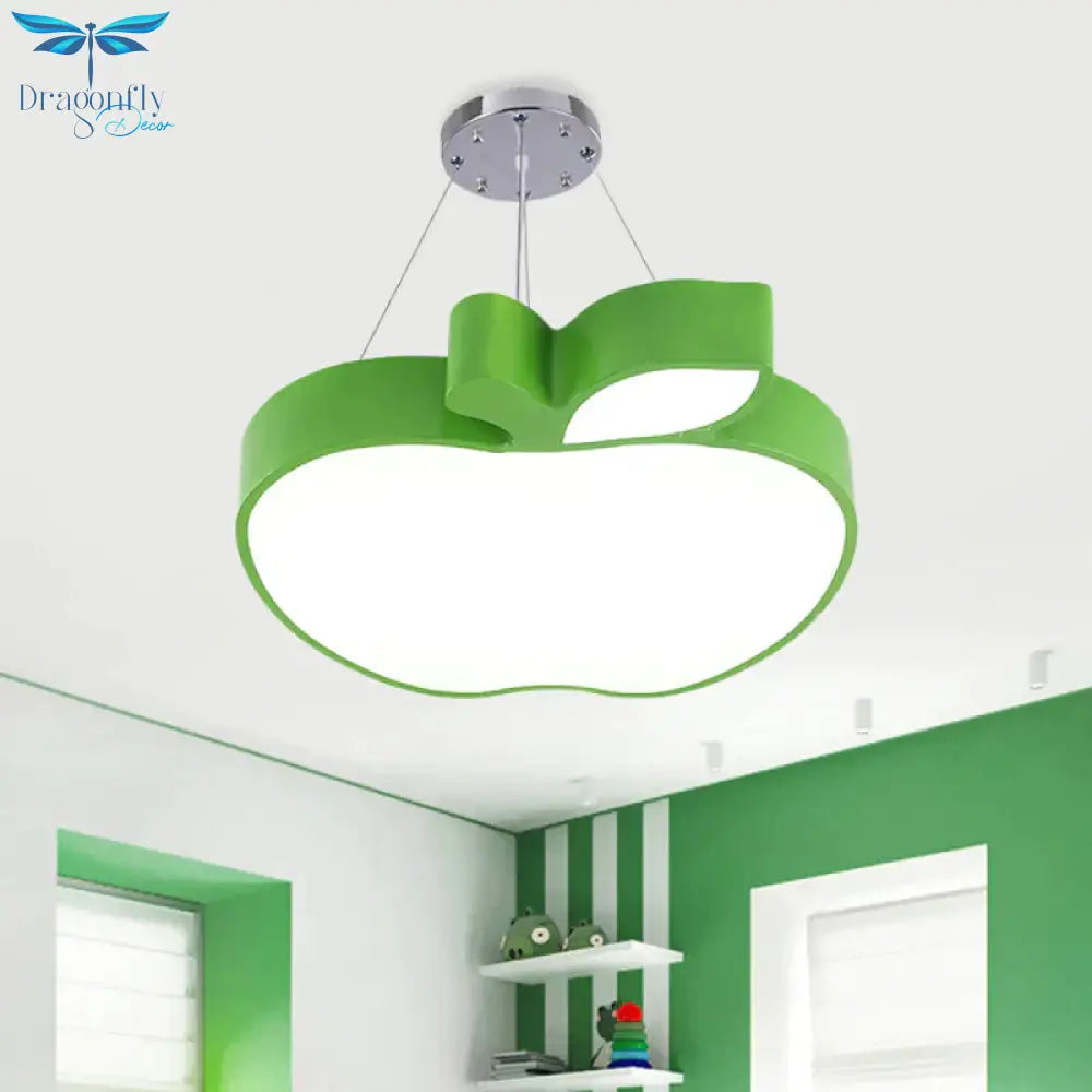 Blue/Yellow/Green Apple Ceiling Pendant Simplicity Led Acrylic Chandelier Lighting For Kids Room