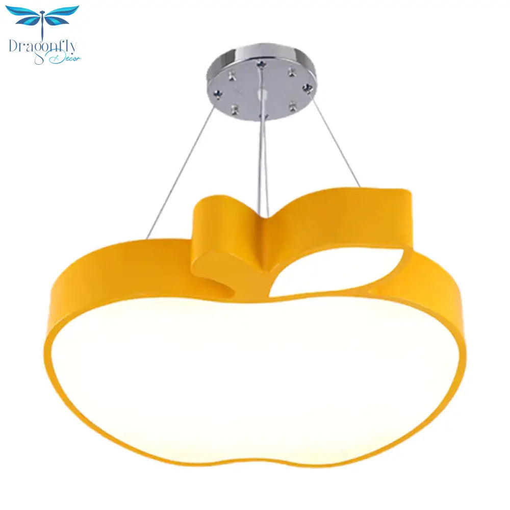 Blue/Yellow/Green Apple Ceiling Pendant Simplicity Led Acrylic Chandelier Lighting For Kids Room
