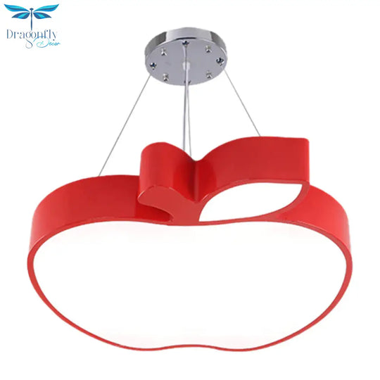 Blue/Yellow/Green Apple Ceiling Pendant Simplicity Led Acrylic Chandelier Lighting For Kids Room