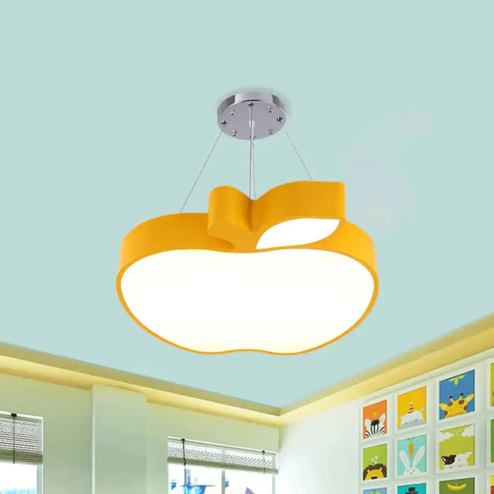 Blue/Yellow/Green Apple Ceiling Pendant Simplicity Led Acrylic Chandelier Lighting For Kids Room