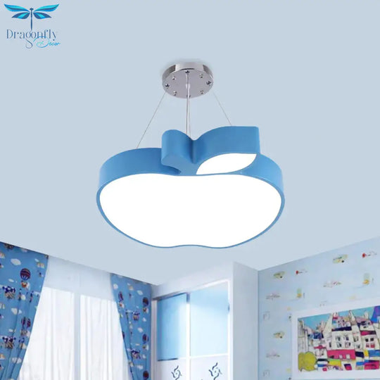 Blue/Yellow/Green Apple Ceiling Pendant Simplicity Led Acrylic Chandelier Lighting For Kids Room