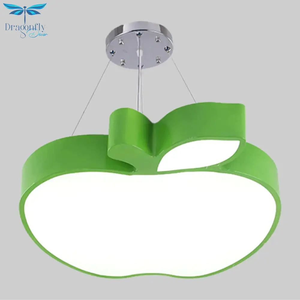 Blue/Yellow/Green Apple Ceiling Pendant Simplicity Led Acrylic Chandelier Lighting For Kids Room