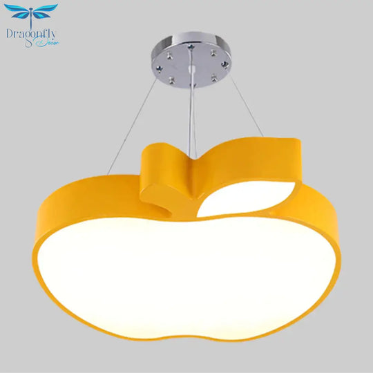 Blue/Yellow/Green Apple Ceiling Pendant Simplicity Led Acrylic Chandelier Lighting For Kids Room