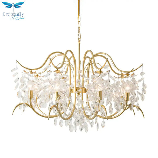 Candle - Style Crystal Chandelier Light Fixture Traditional 3/6/8 Lights Living Room Hanging Lamp