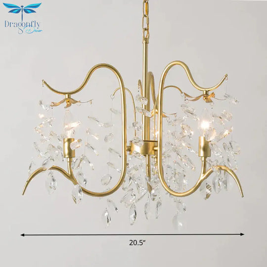Candle - Style Crystal Chandelier Light Fixture Traditional 3/6/8 Lights Living Room Hanging Lamp