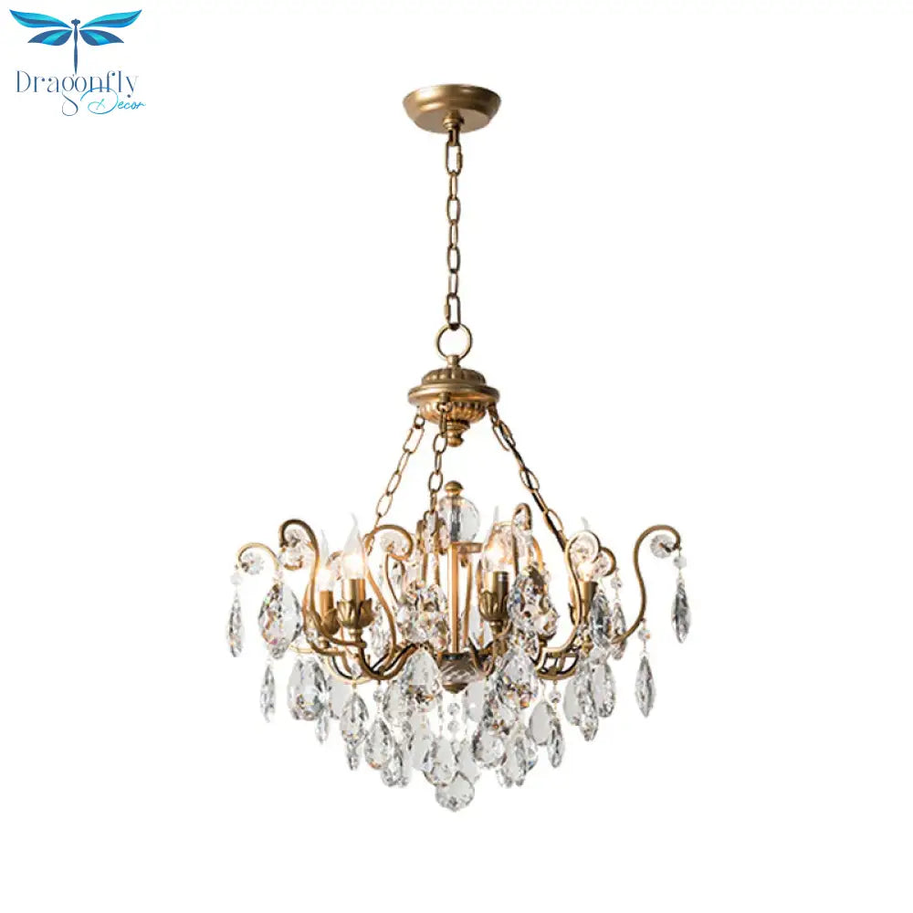 Candlestick Crystal Ceiling Chandelier Traditional 6/8/10 Lights Living Room Down Lighting Pendant
