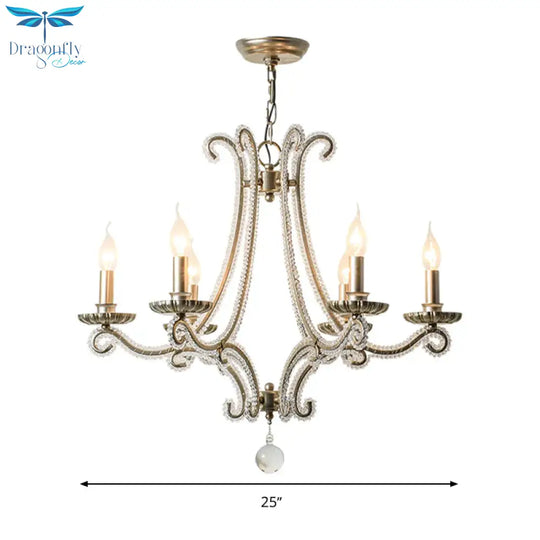 Candlestick Crystal Chandelier Lighting Simple 3/6/8 Lights Living Room Hanging Pendant Light In